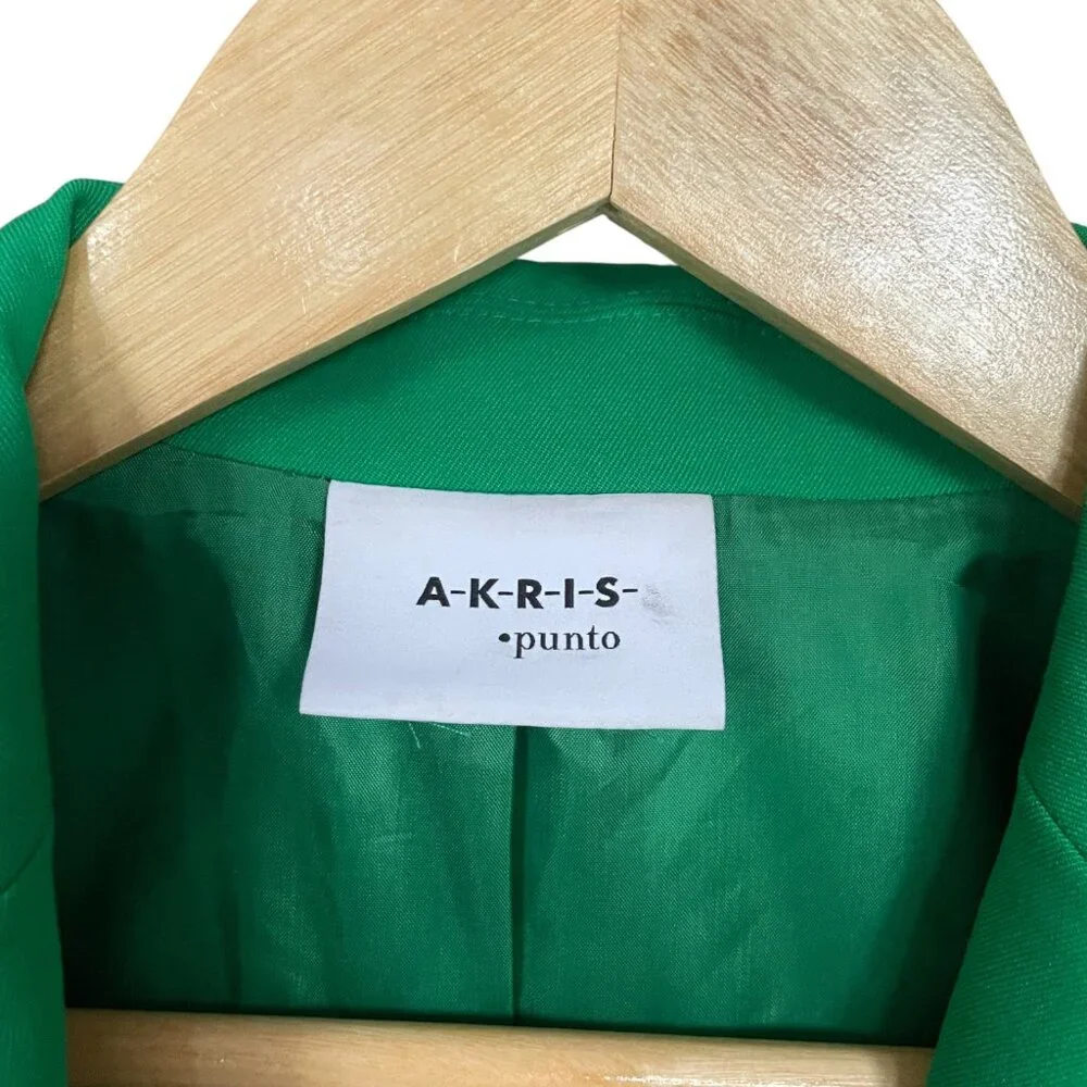 Akris Punto Emerald Wool Statement Blazer – Size 12 – Luxury Collector Piece - Picture 7 of 10